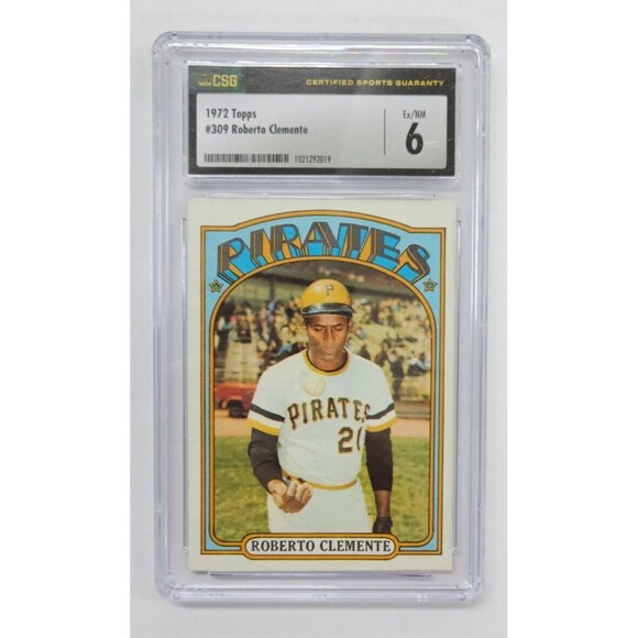 1972 Topps #309 Roberto Clemente HOF Pirates CSG:  6 EX/NM - Picture 1 of 2